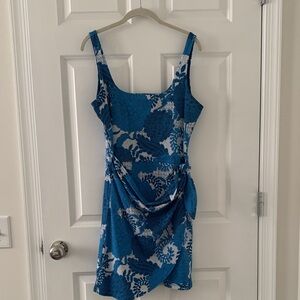 NEW! LOFT Blue and White Floral Mini Dress size 8
